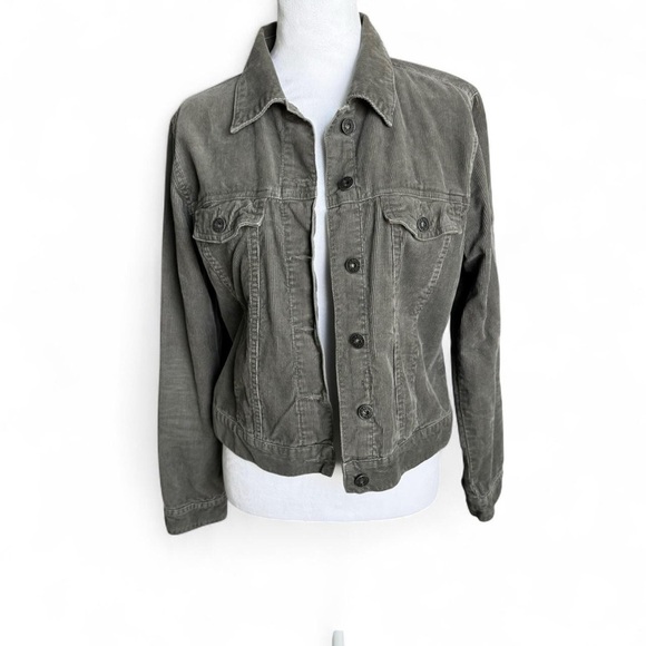 Old Navy Retro Y2K Corduroy Green Jacket 100% Cotton - Picture 1 of 7